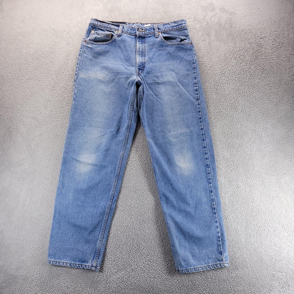 VTG Levis 550 Jeans Mens 36x32 Blue Relaxed Tapered Medium Wash Made In USA 90s